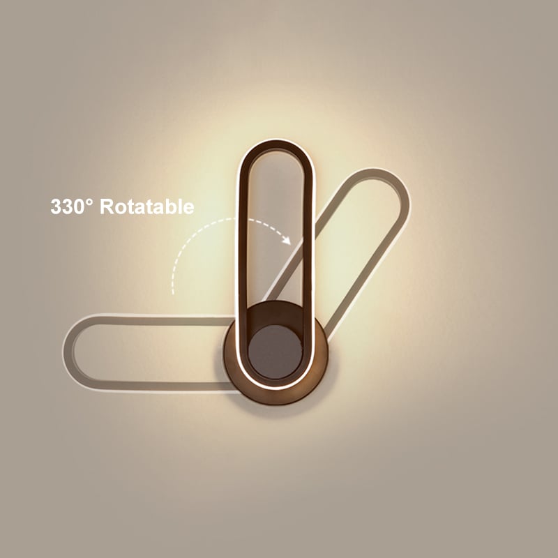 HMR - Modern Indoor Oval Wall Sconce with LED Rotated