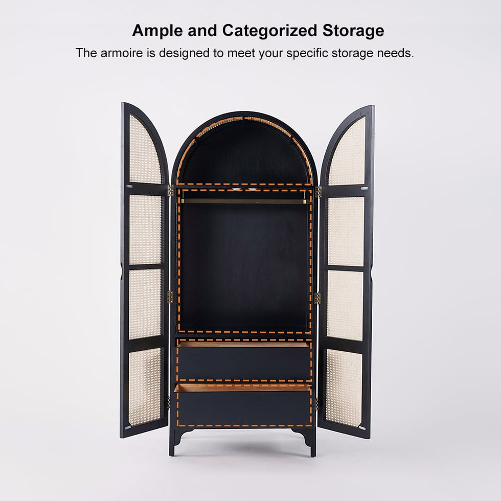 HMR - Bedroom Clothing Armoire with Hidden 2 Doors and Drawers