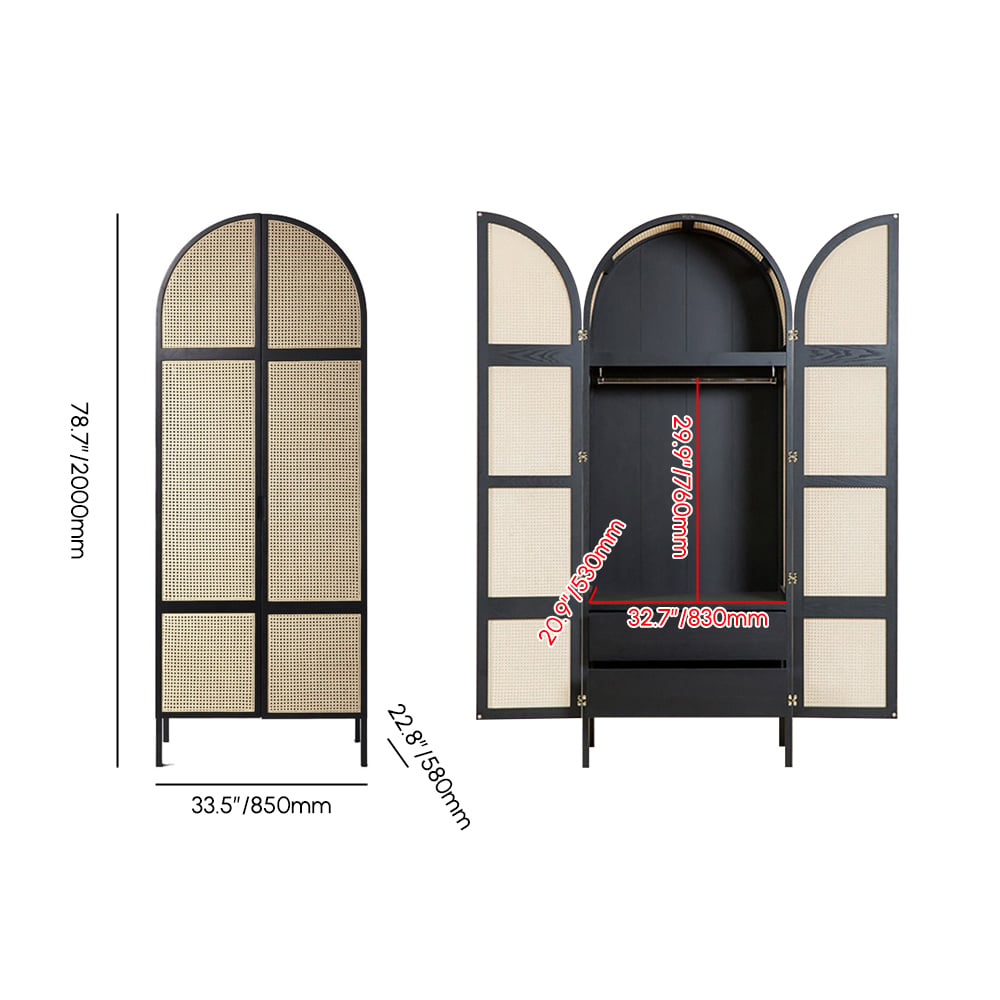HMR - Bedroom Clothing Armoire with Hidden 2 Doors and Drawers