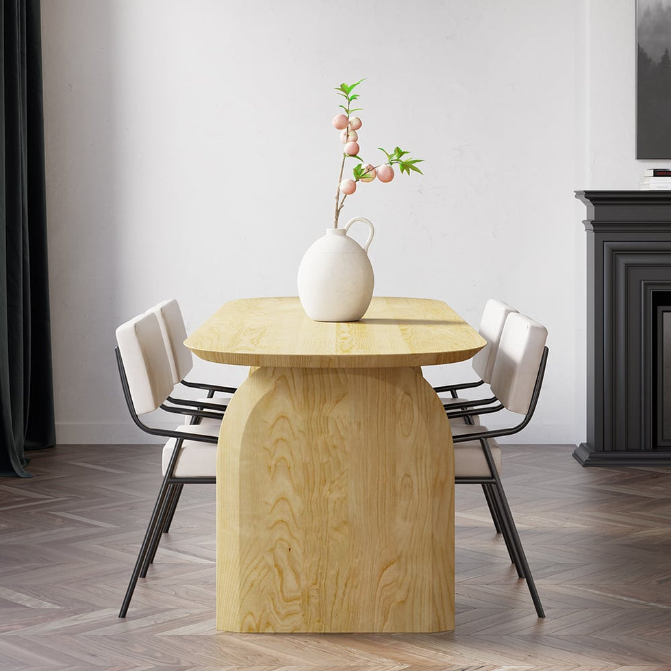 HMR - Tintica Series Japandi Style Oval Wood Dining Table