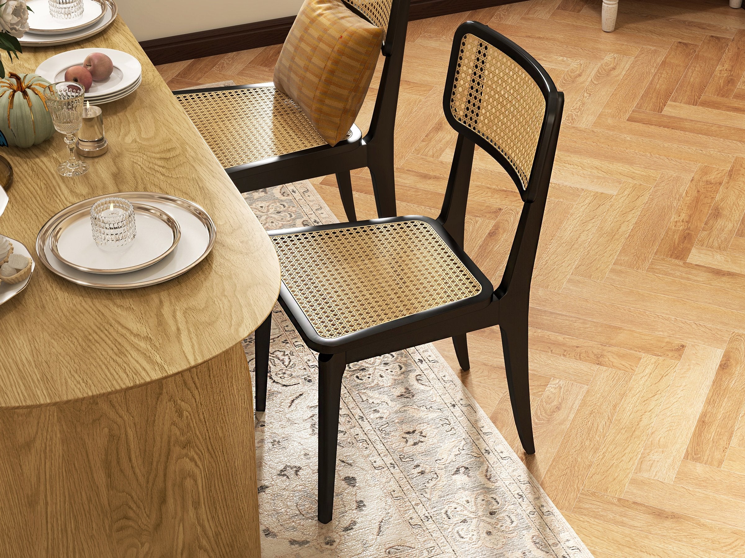 HMR - Tintica Series Japandi Style Oval Wood Dining Table