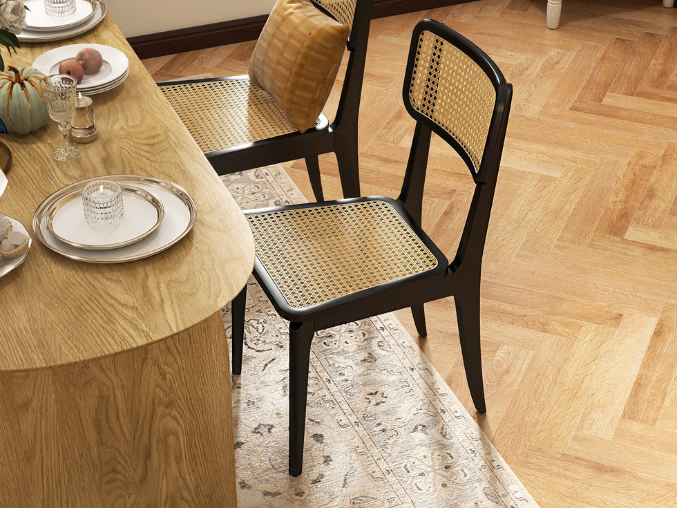 HMR - Tintica Series Japandi Style Oval Wood Dining Table