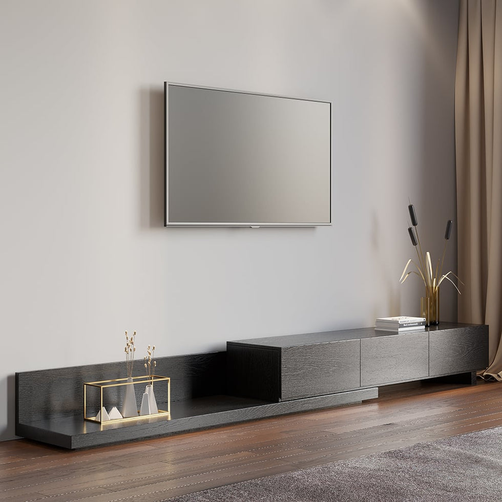 HMR - Extendable Floor TV Stand with 3 Drawers (71"-120")