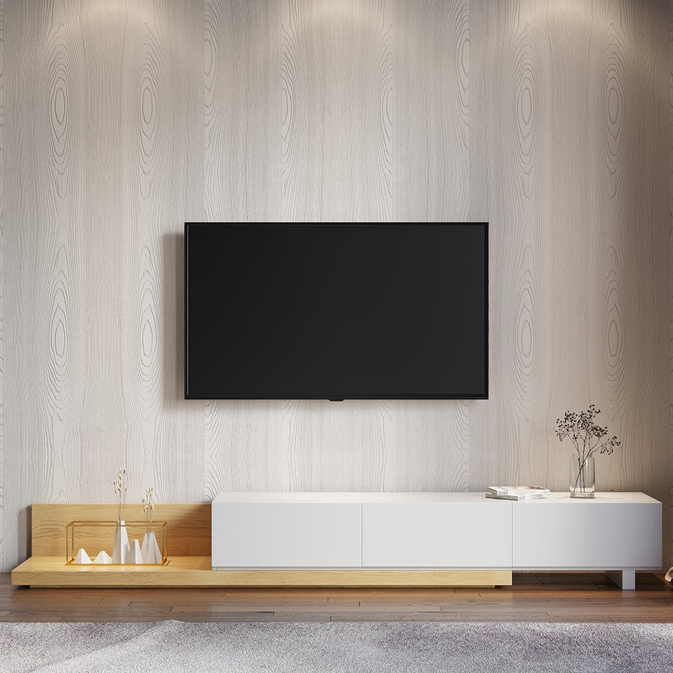 HMR - Extendable Floor TV Stand with 3 Drawers (71"-120")