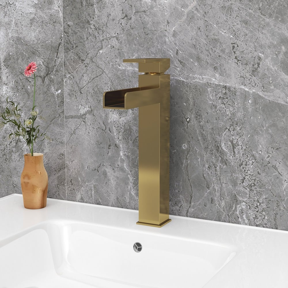 HMR - Modern Waterfall Bathroom Vessel Sink Faucet