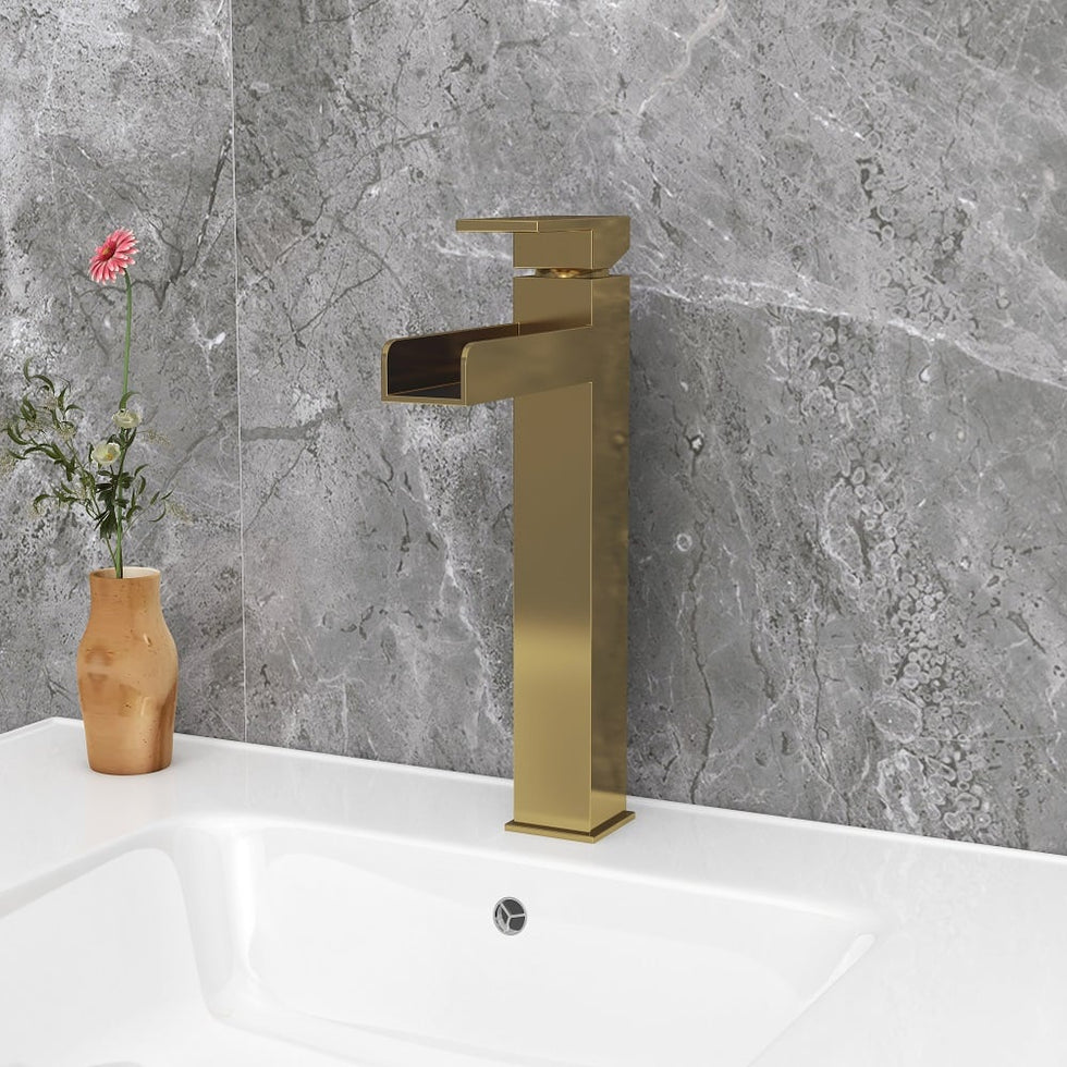 HMR - Modern Waterfall Bathroom Vessel Sink Faucet