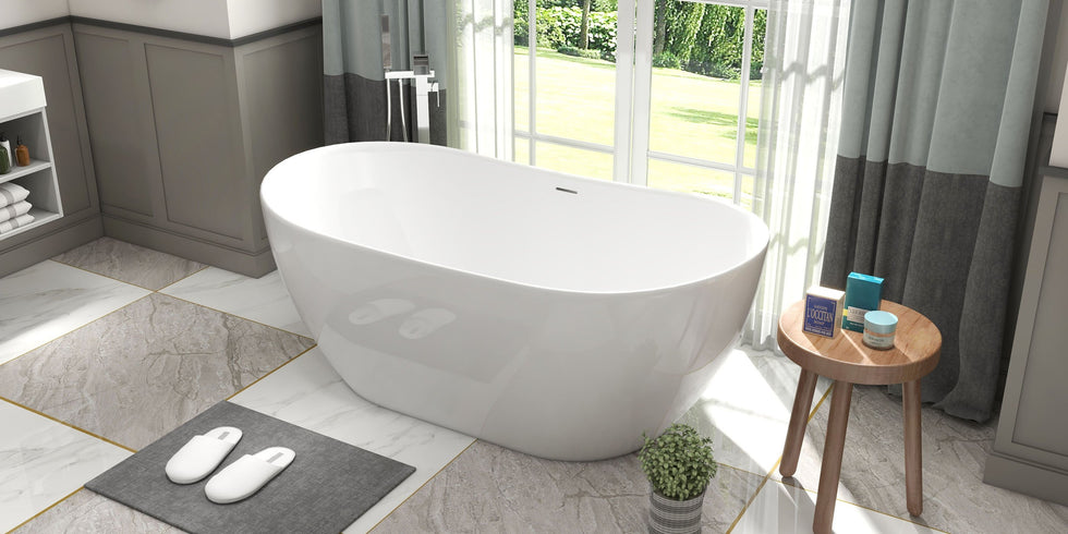 HMR - Modern Waterfall Bathroom Tub Faucet with Handheld Spray
