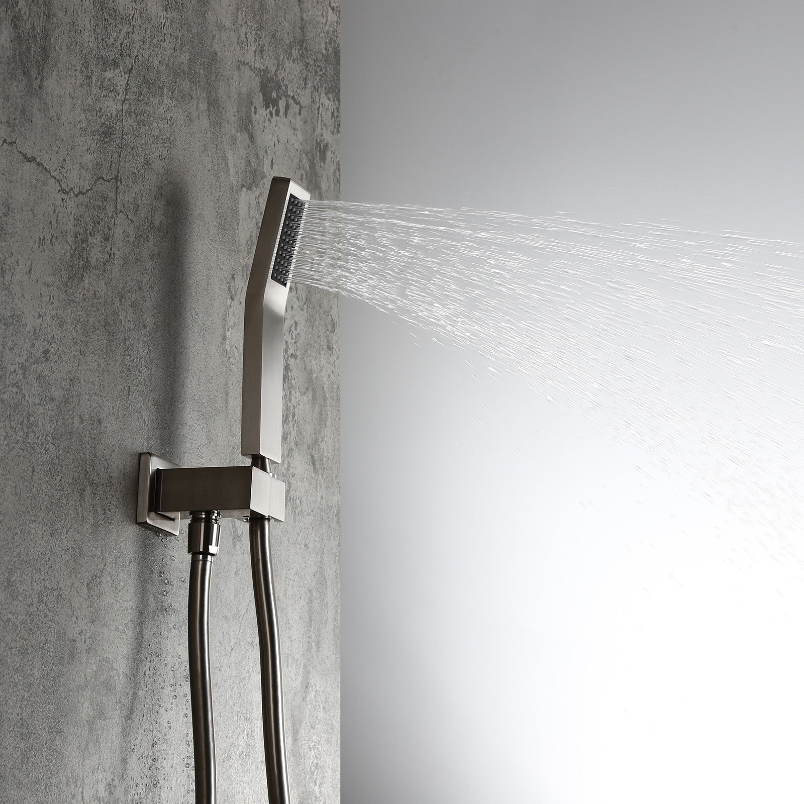 HMR - Modern 8" Wall Mounted Shower System with Handheld Shower Pressure Balance Valve