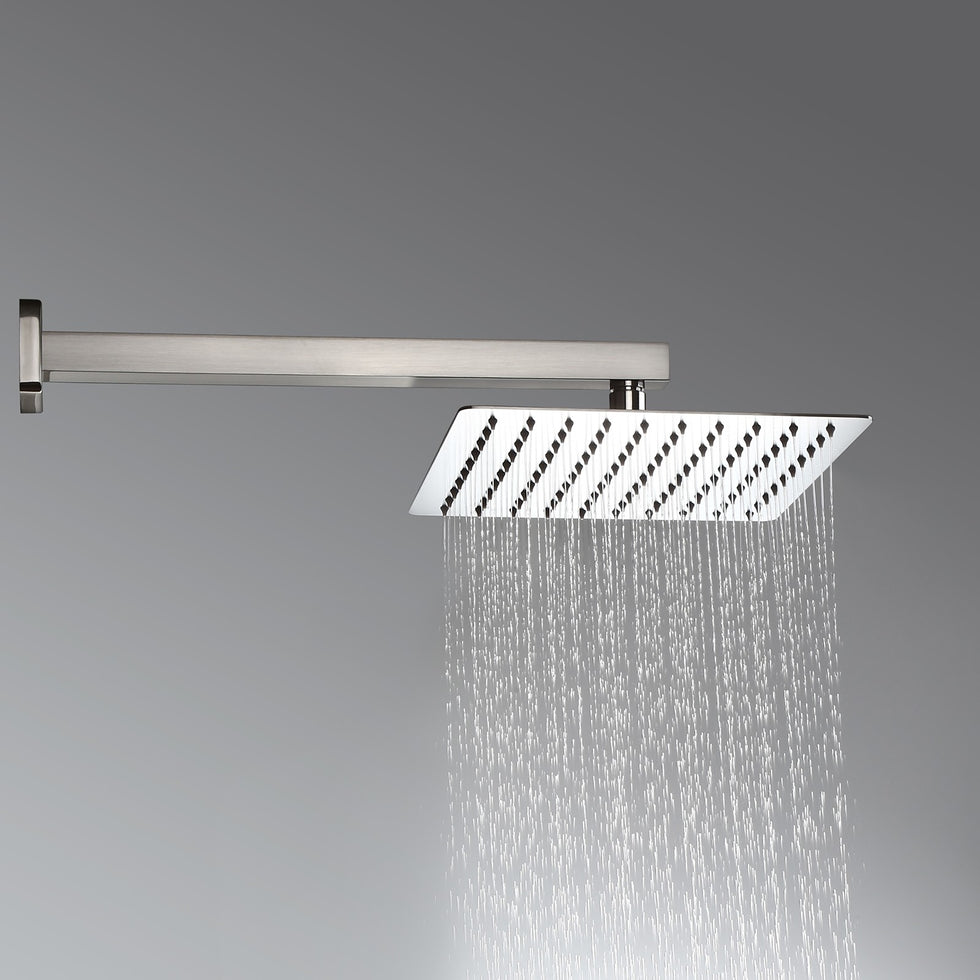 HMR - Modern 8" Wall Mounted Shower System with Handheld Shower Pressure Balance Valve