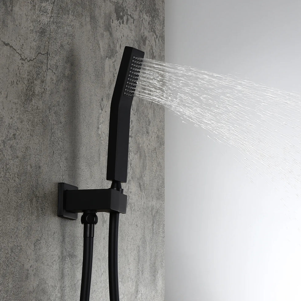 HMR - Modern 10" Wall Mounted Shower System with Handheld Shower Pressure Balance Valve