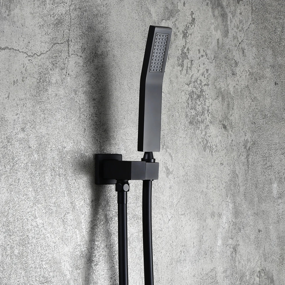 HMR - Modern 10" Wall Mounted Shower System with Handheld Shower Pressure Balance Valve