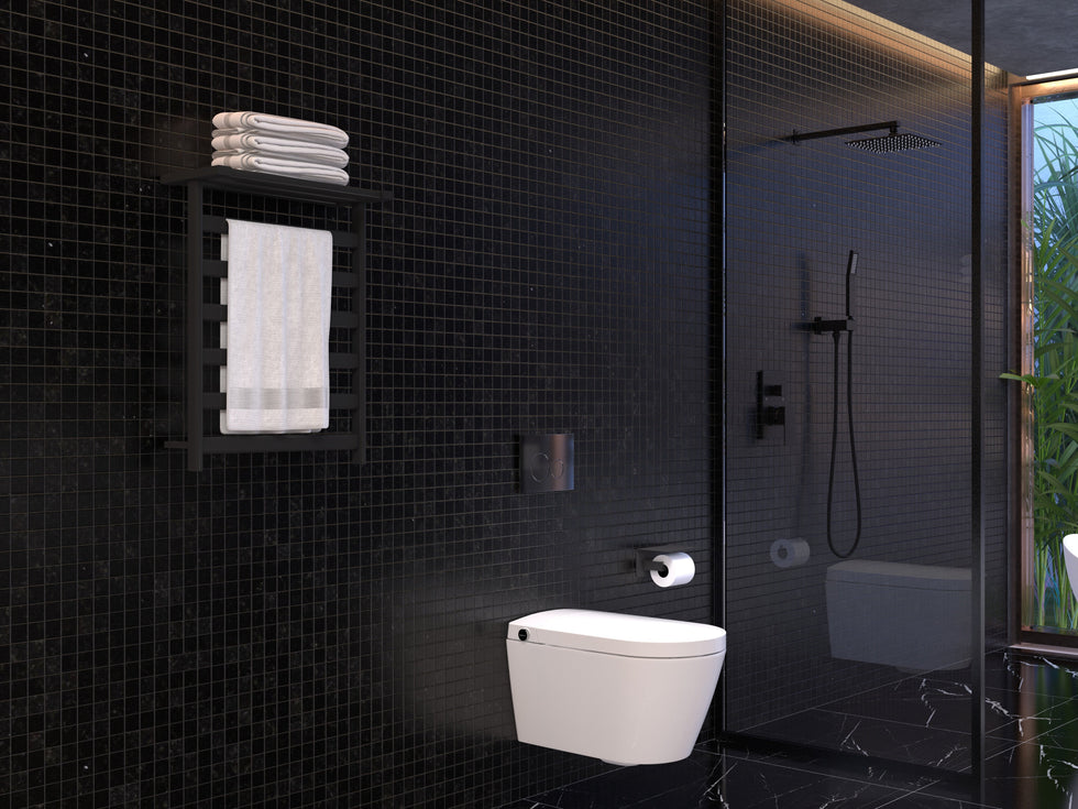 HMR - Modern 10" Wall Mounted Shower System with Handheld Shower Pressure Balance Valve