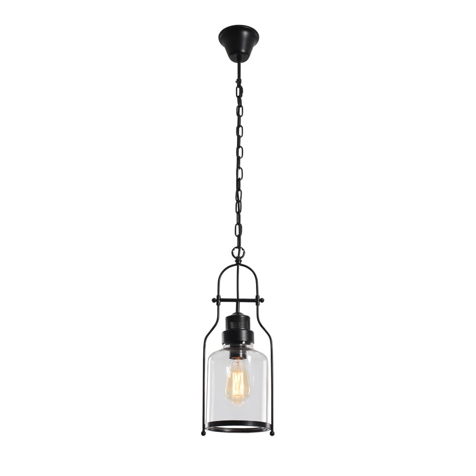 HMR - Inejar Industrial Metal and Glass Pendant Light in 1-Light, Rust