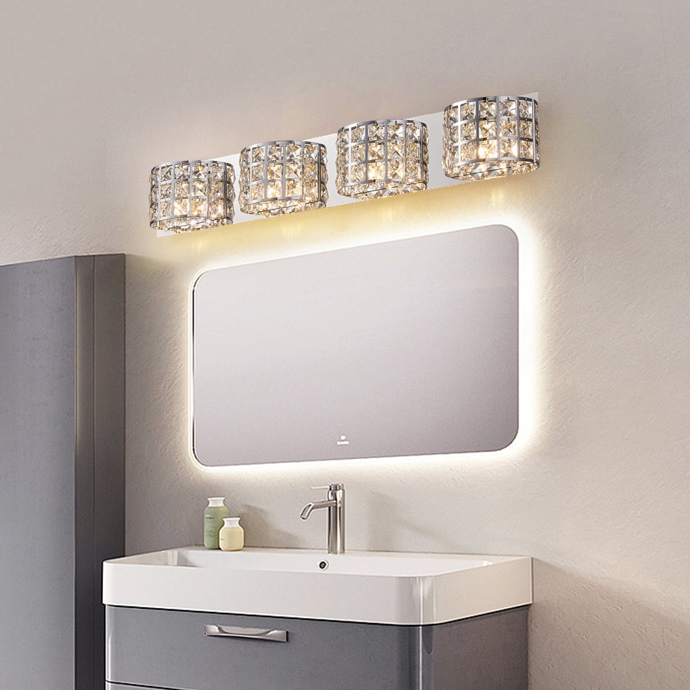 HMR - Modern Crystals 4-Light Bath Vanity Wall Light