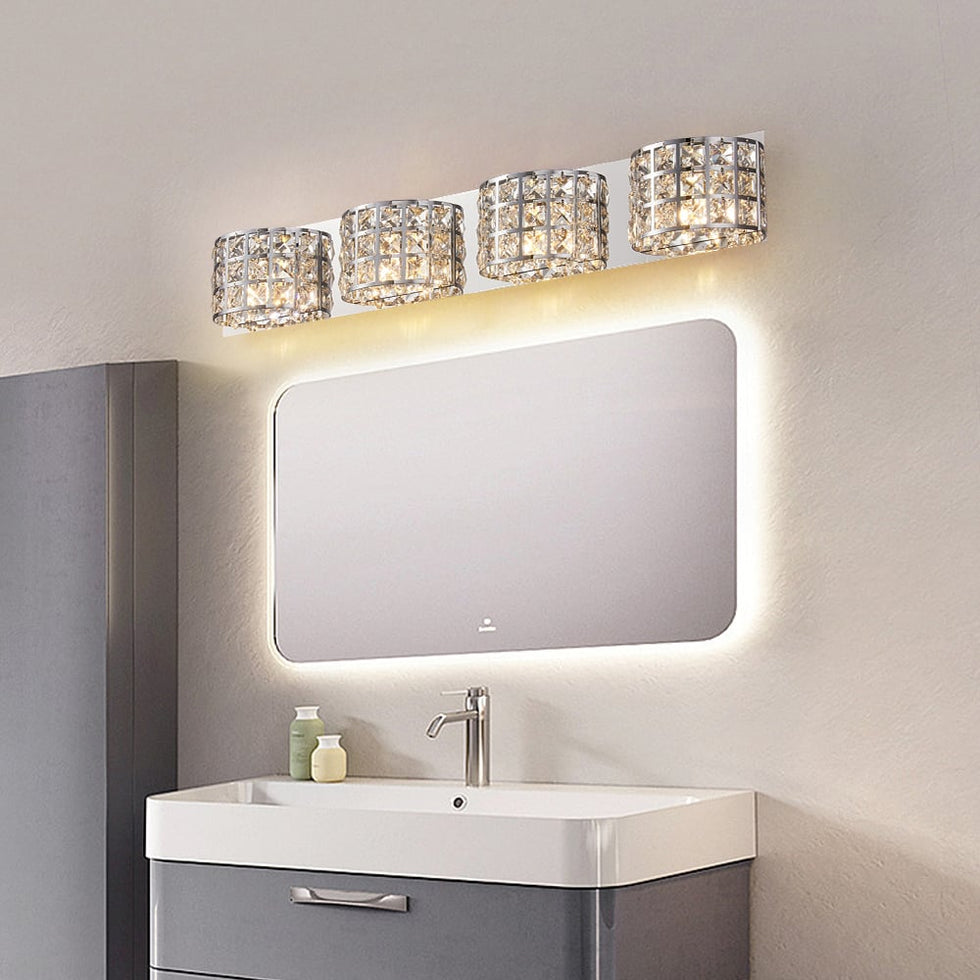 HMR - Modern Crystals 4-Light Bath Vanity Wall Light