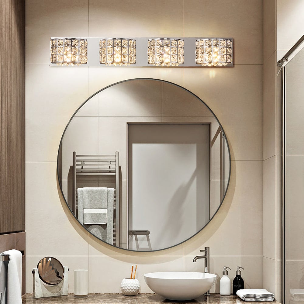 HMR - Modern Crystals 4-Light Bath Vanity Wall Light