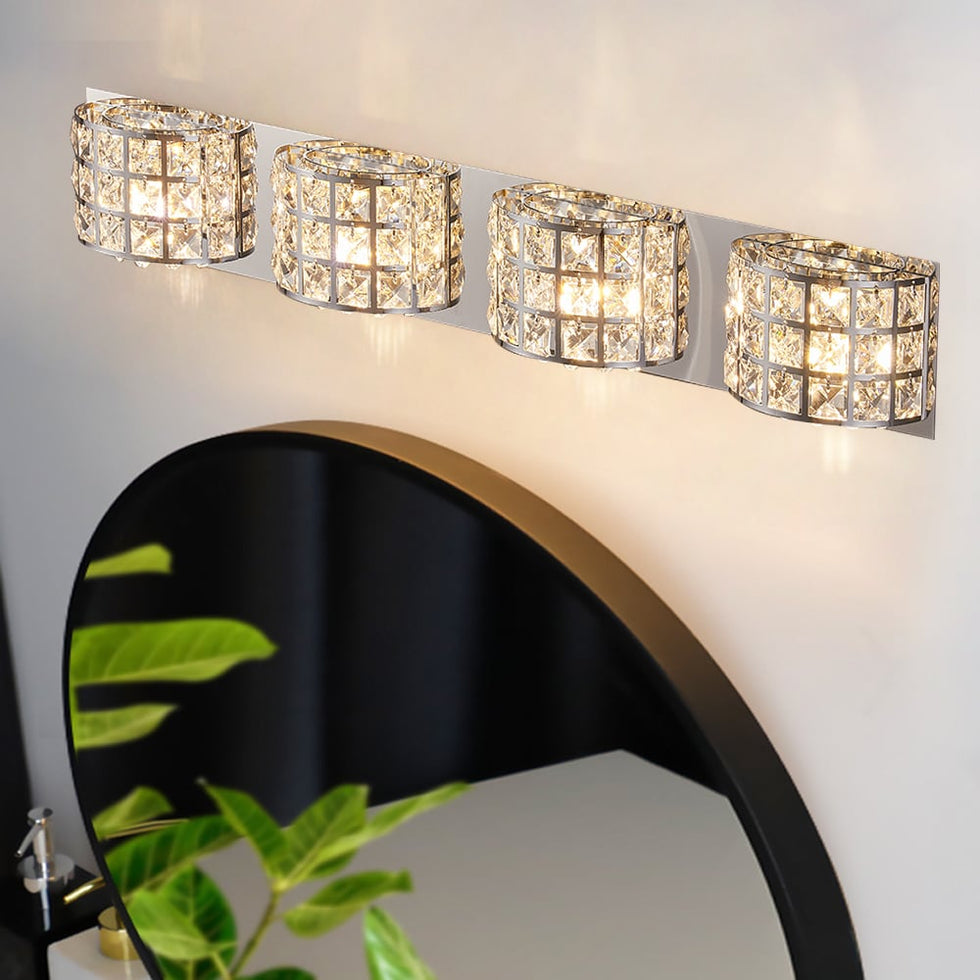 HMR - Modern Crystals 4-Light Bath Vanity Wall Light