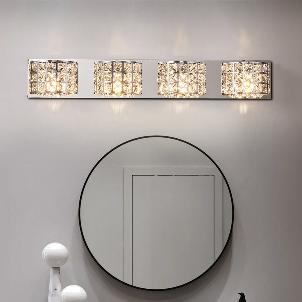 HMR - Modern Crystals 4-Light Bath Vanity Wall Light