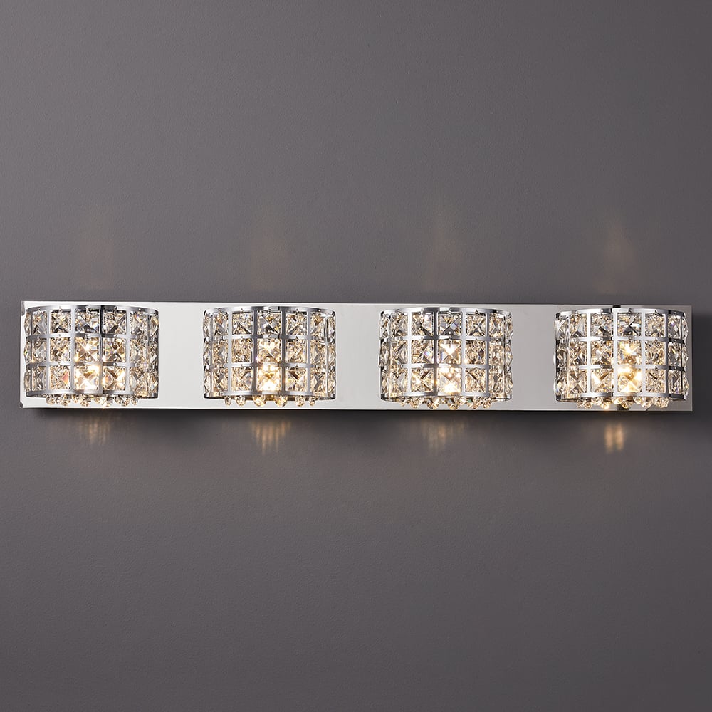 HMR - Modern Crystals 4-Light Bath Vanity Wall Light