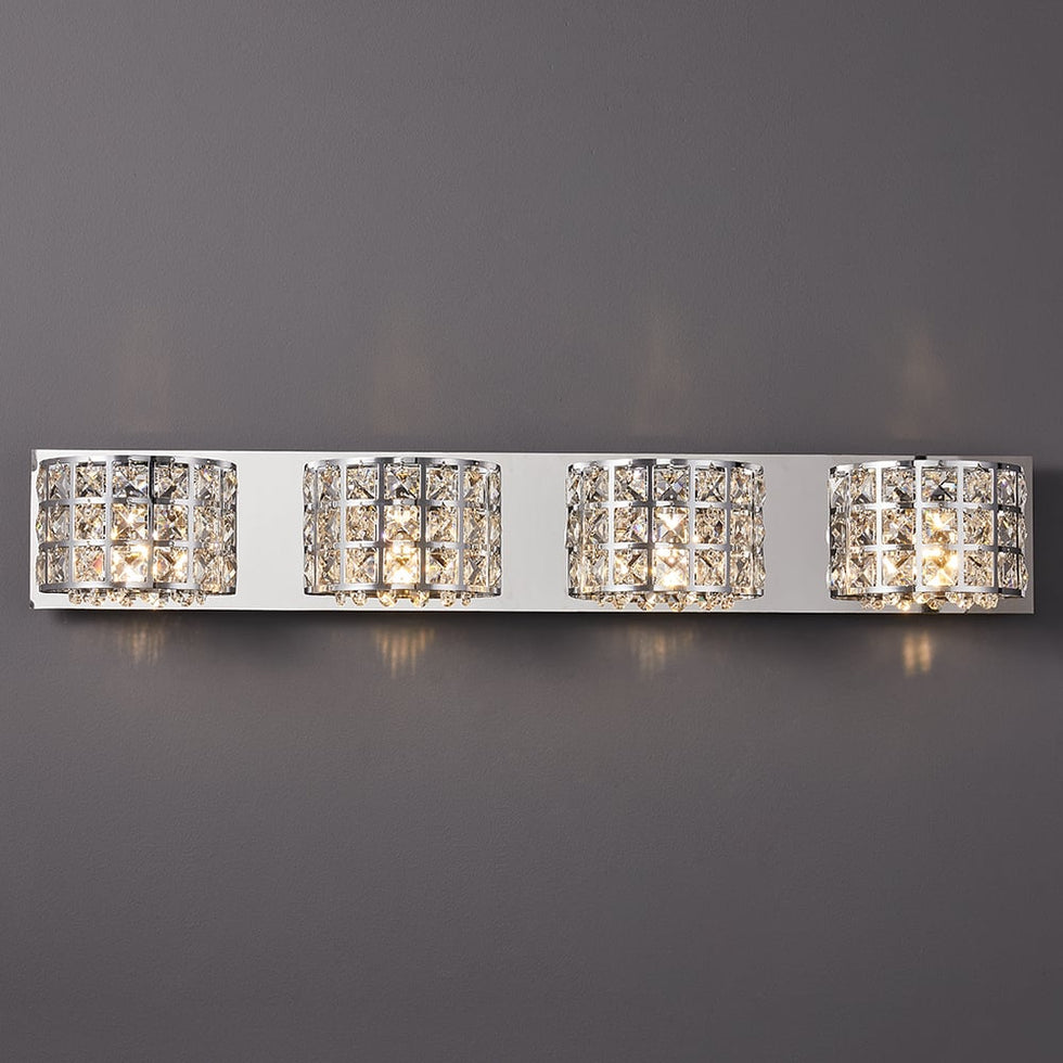 HMR - Modern Crystals 4-Light Bath Vanity Wall Light