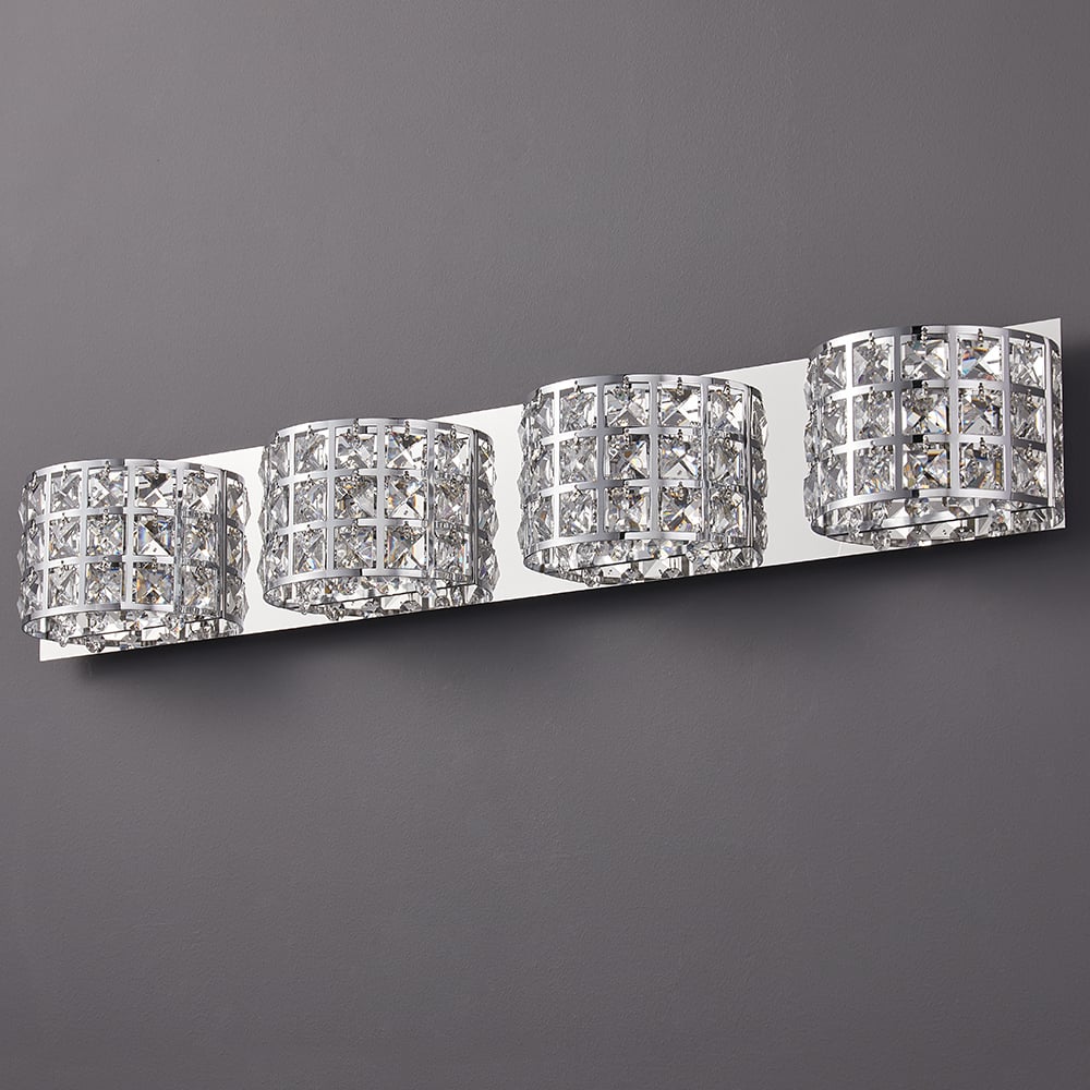 HMR - Modern Crystals 4-Light Bath Vanity Wall Light