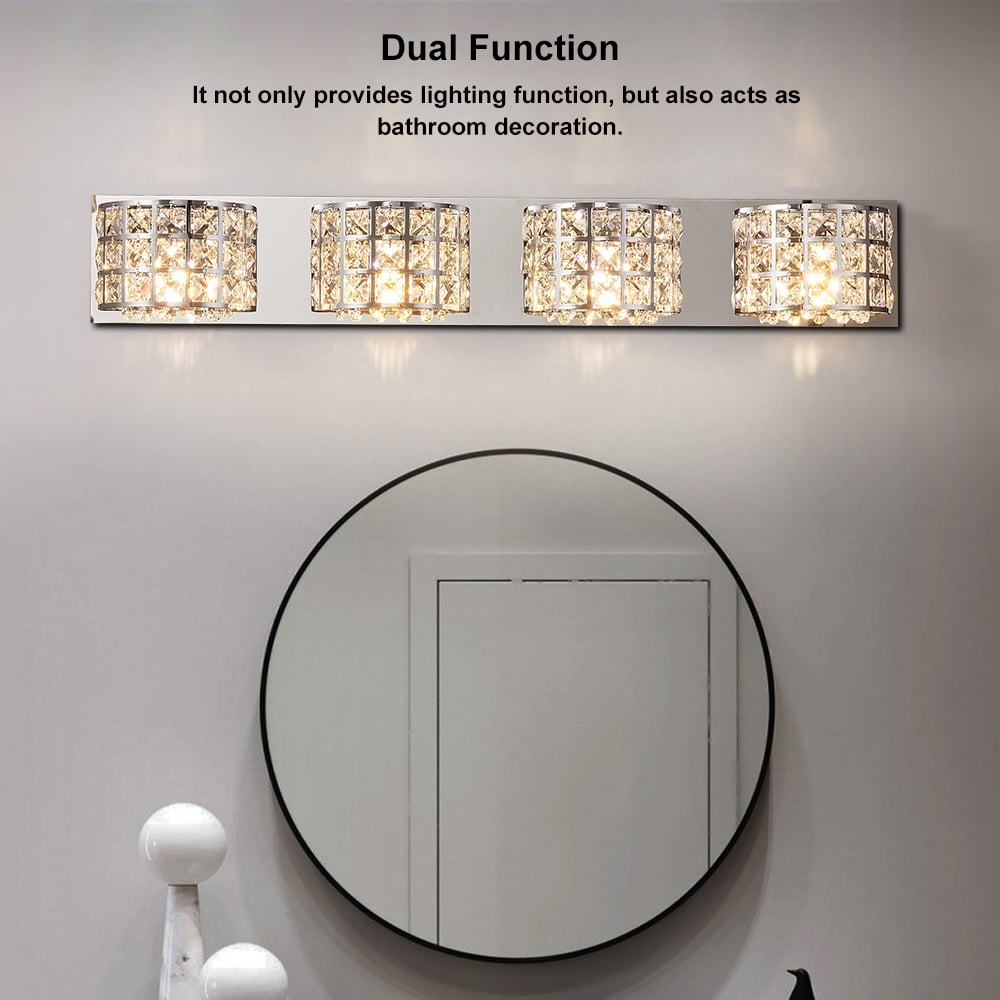 HMR - Modern Crystals 4-Light Bath Vanity Wall Light