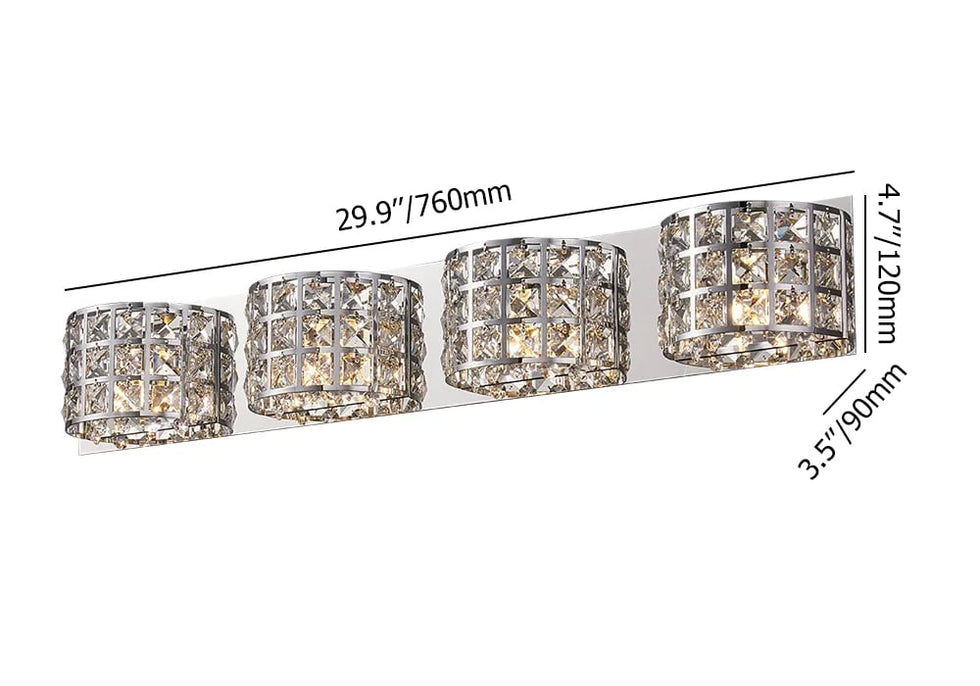 HMR - Modern Crystals 4-Light Bath Vanity Wall Light