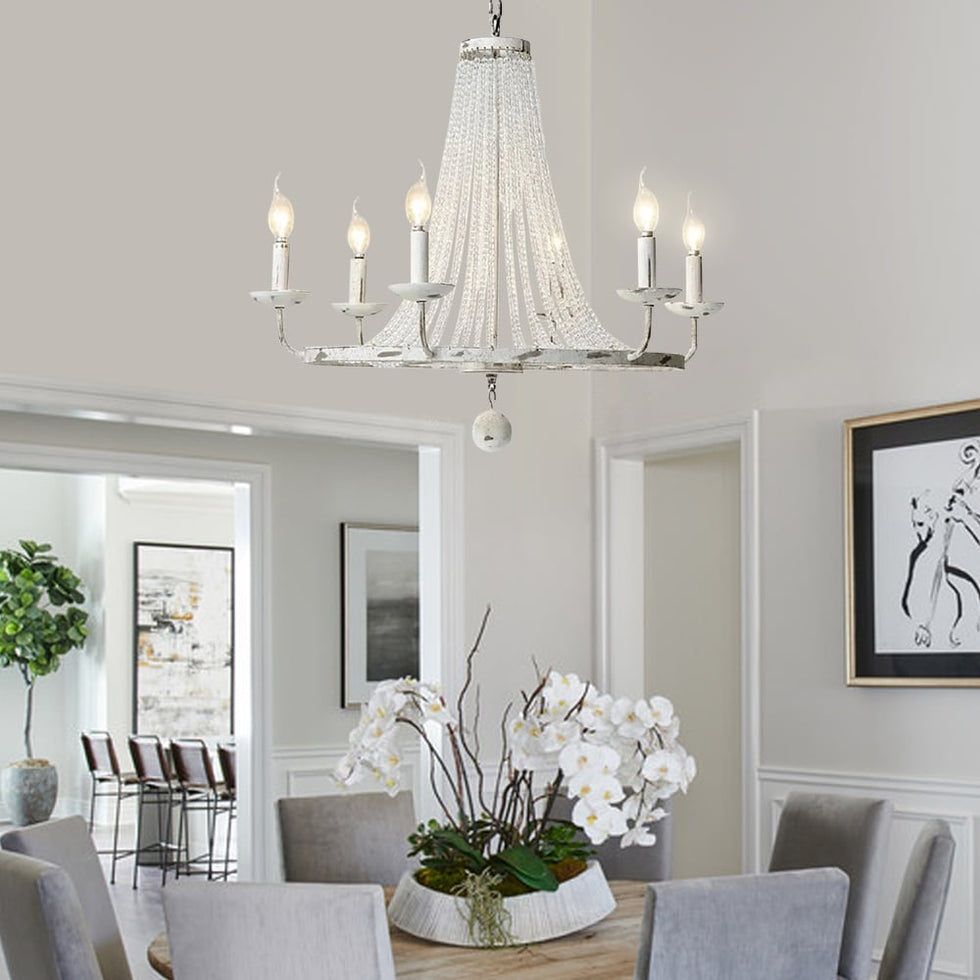 HMR - Crylite French Country 12-Light Crystal Metal Wheel Chandelier