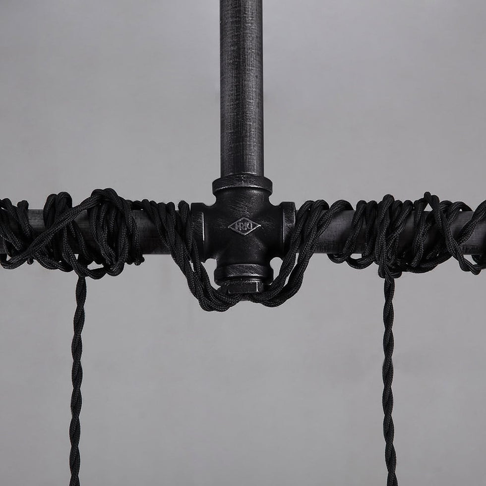 HMR - Industrial Hanging Metal Pendant Light for Kitchen Island in 6-Light