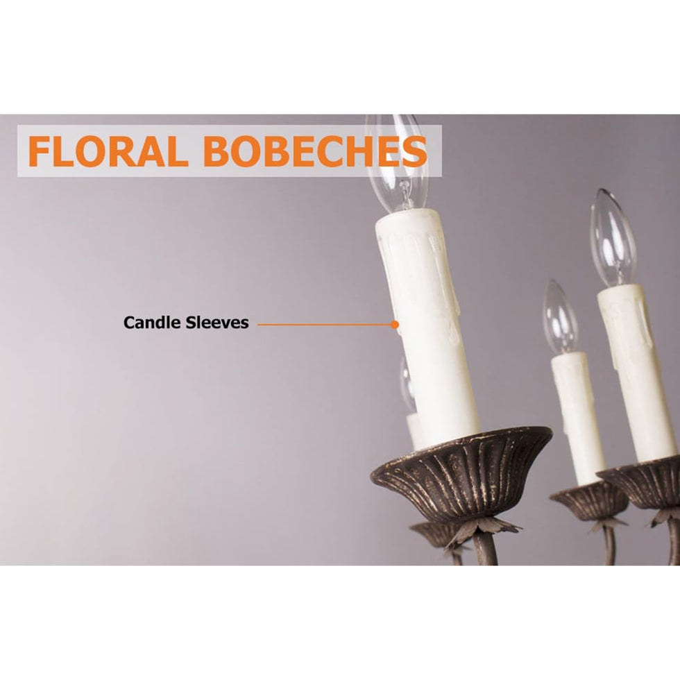 HMR - Candlely 12-Light Wagon Wheel Chandelier with Flaxen Hemp Rope in Rust