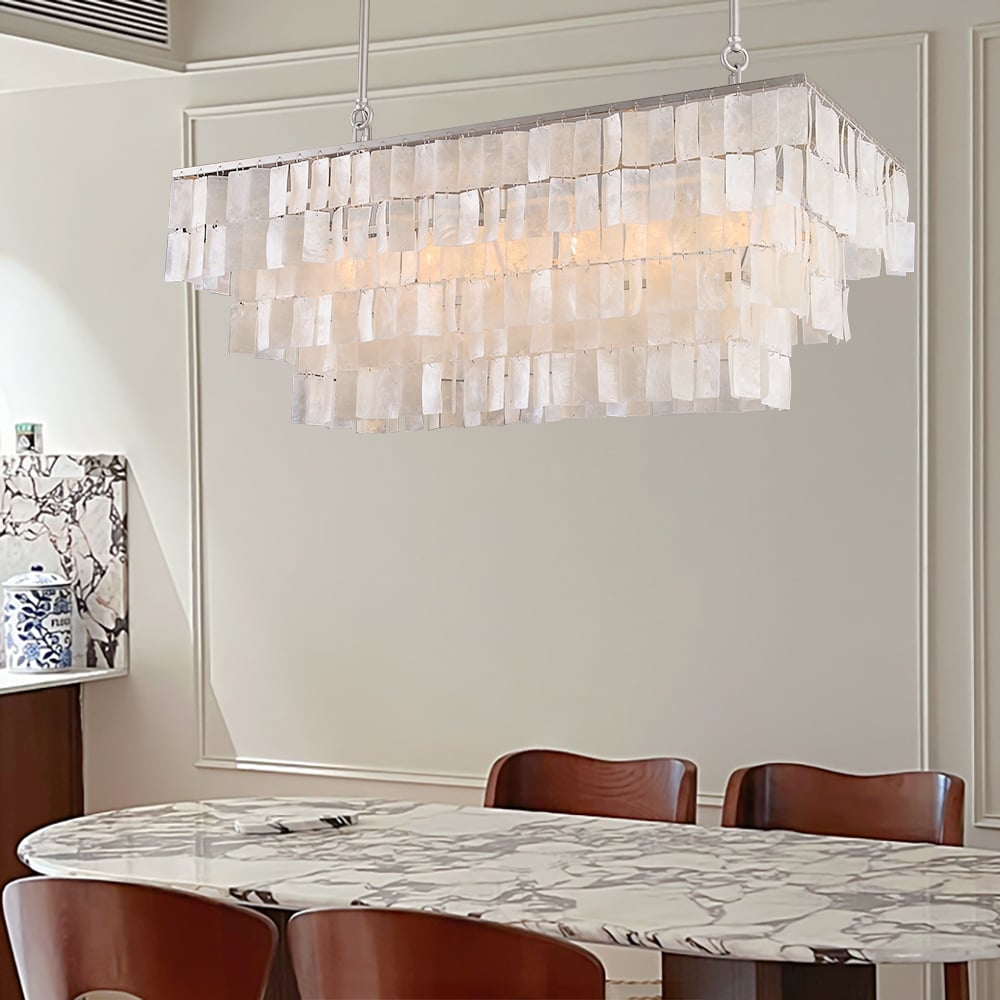 HMR - Elsa French Linear Shell Kitchen Island Light in 6-Light