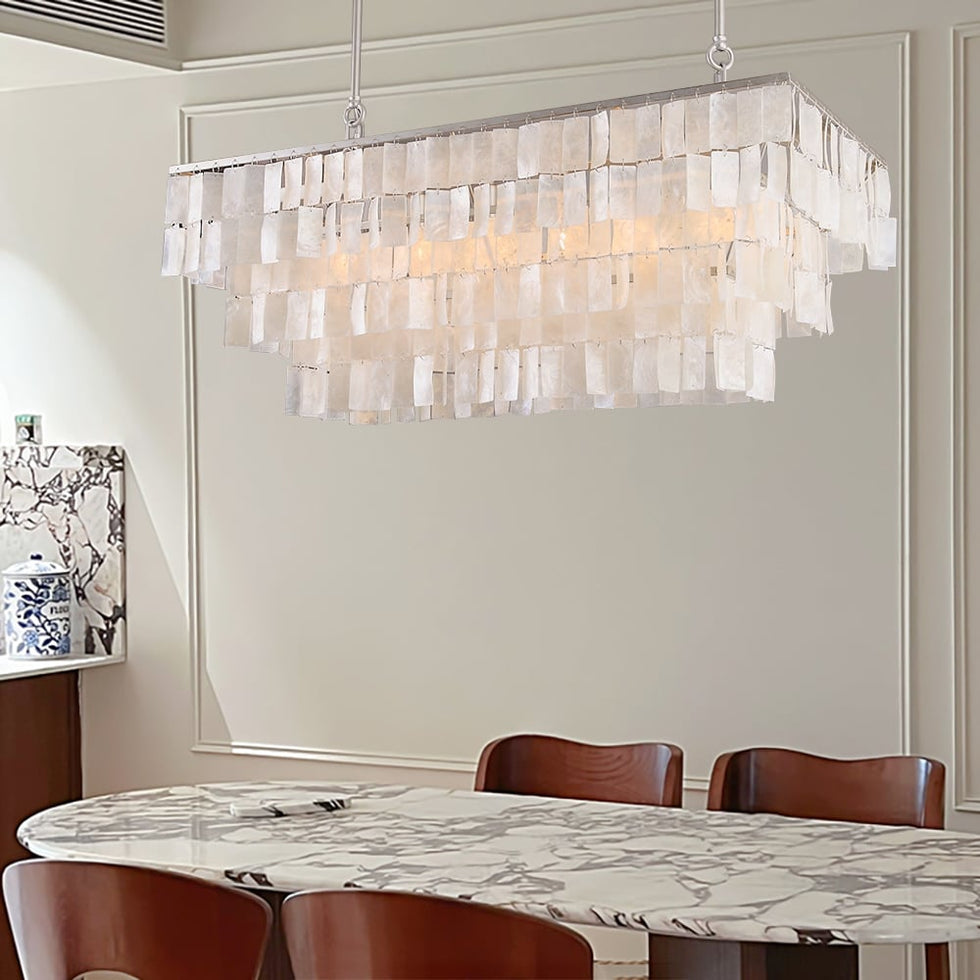 HMR - Elsa French Linear Shell Kitchen Island Light in 6-Light