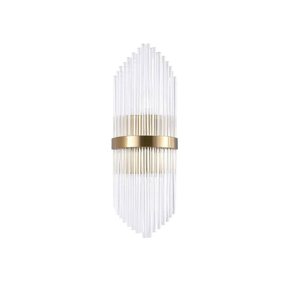 HMR - Striaged 2-Light Wall Sconce Vanity Wall Light in Gold, Glass, Metal