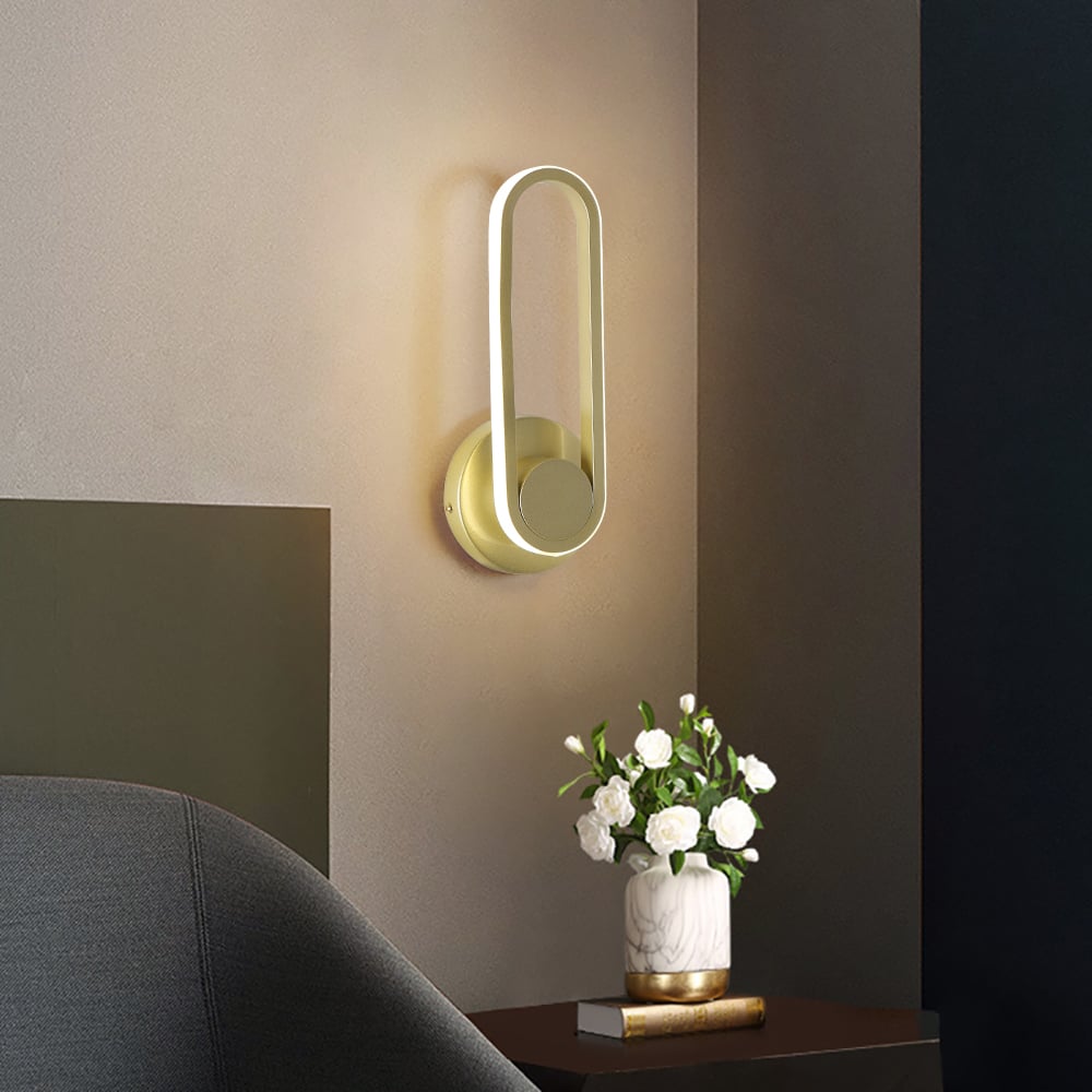 HMR - Modern Indoor Oval Wall Sconce with LED Rotated