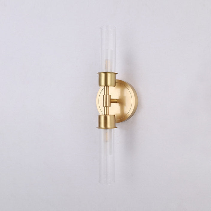 HMR - Brass 2-Light Wall Sconce for Bedroom in 15.4"L