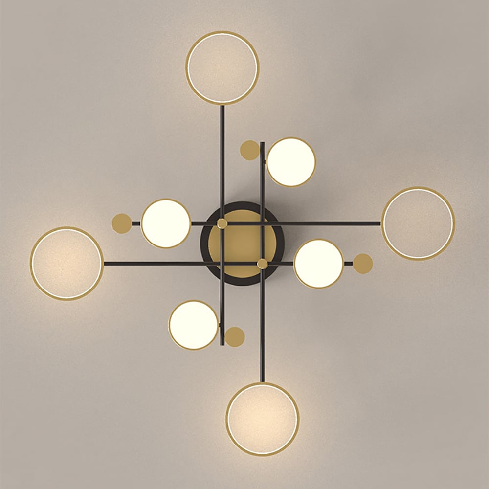 HMR - Modern Semi Flush Mount Lighting Ceiling Light Fixture LED Ring