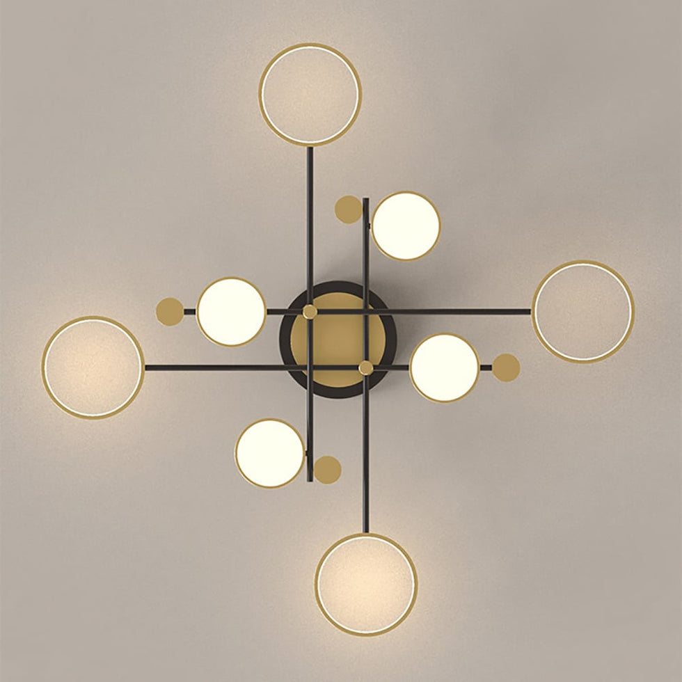HMR - Modern Semi Flush Mount Lighting Ceiling Light Fixture LED Ring
