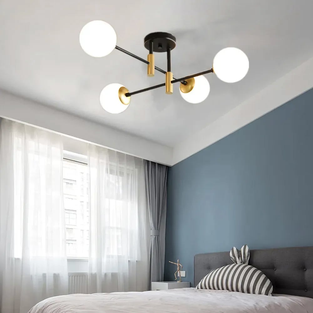 HMR - Modern 4-Light Semi-Flush Mount Chandelier