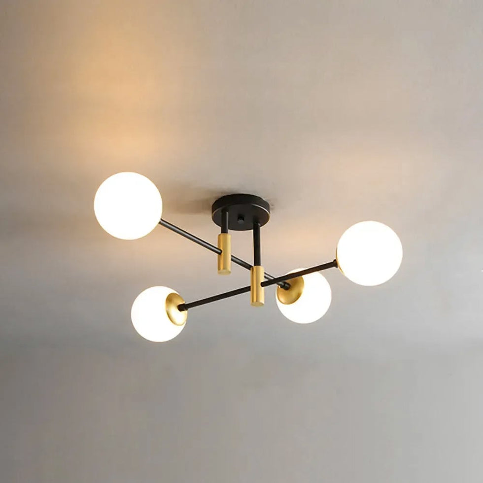 HMR - Modern 4-Light Semi-Flush Mount Chandelier