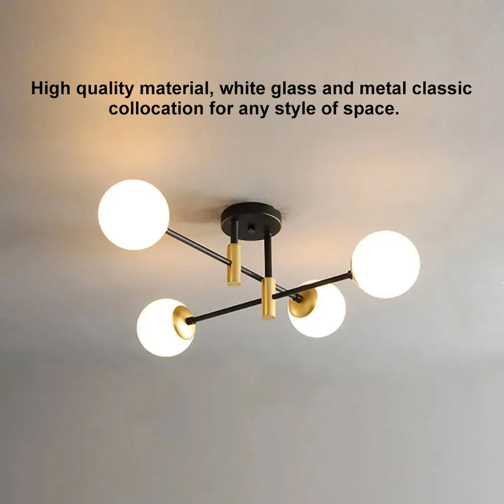 HMR - Modern 4-Light Semi-Flush Mount Chandelier