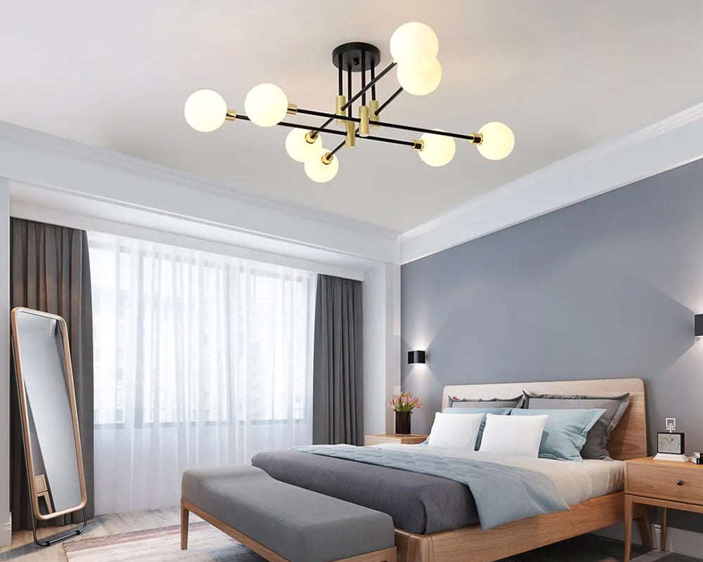 HMR - Modern 4-Light Semi-Flush Mount Chandelier