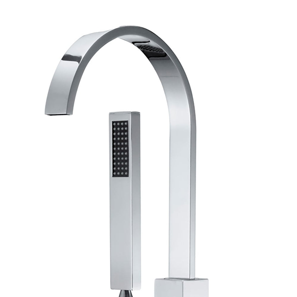 HMR - Dree Floor Mounted Faucet with Handheld Shower in Polished Chrome