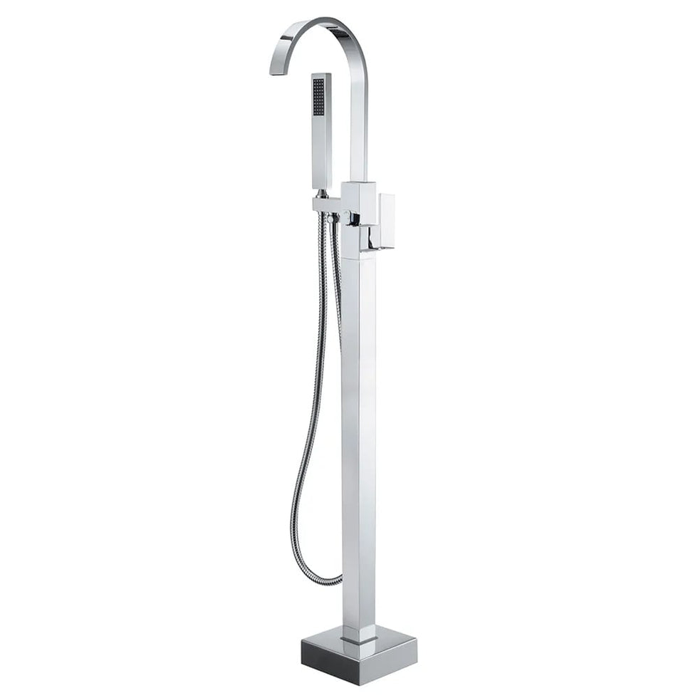 HMR - Dree Floor Mounted Faucet with Handheld Shower in Polished Chrome
