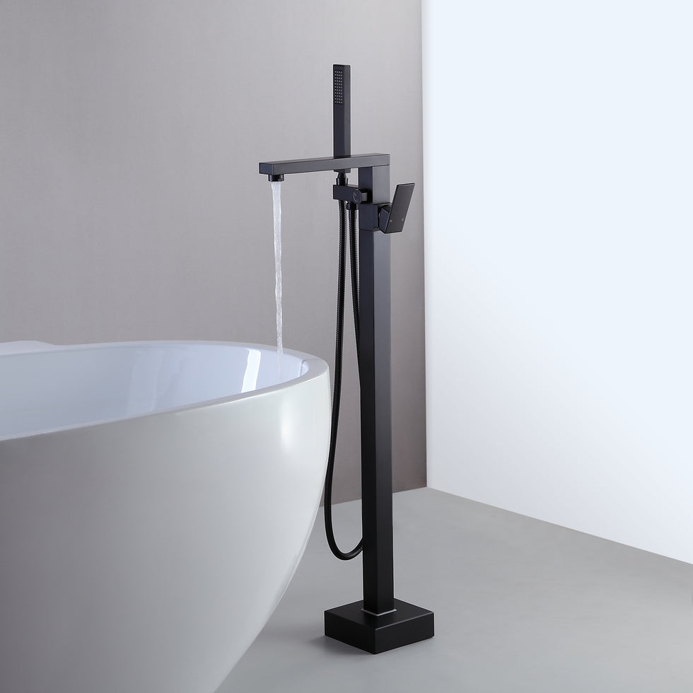 HMR - Dree Freestanding Bathtub Faucet and Handshower in Matte Black, Brass