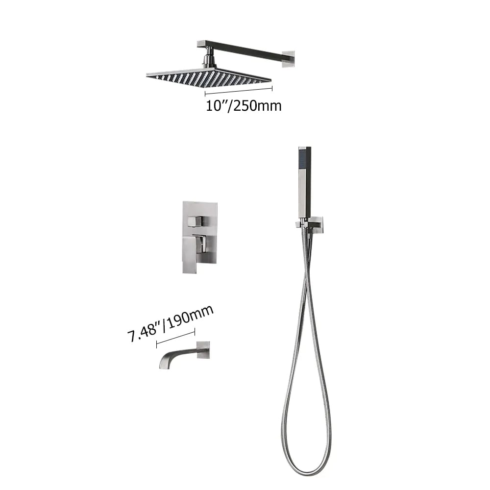 HMR - Dree 10" Shower Set with Hand Shower & Tub Spout