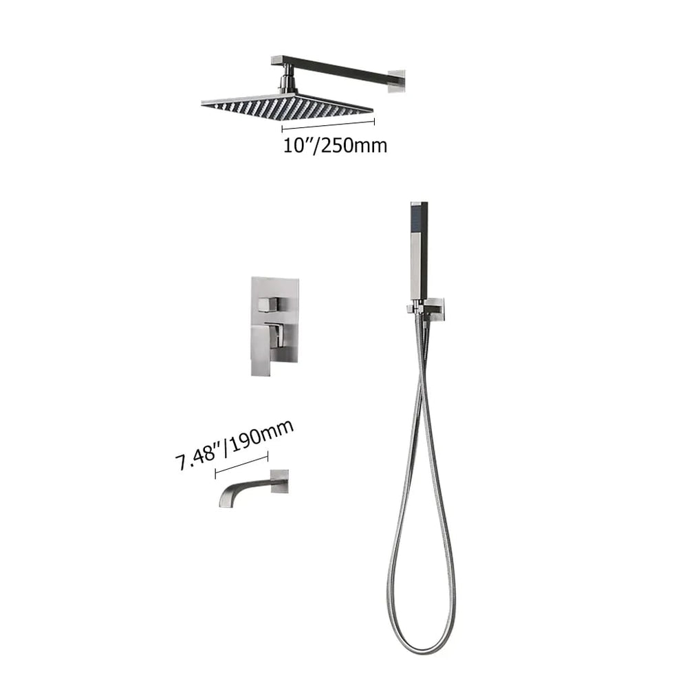 HMR - Dree 10" Shower Set with Hand Shower & Tub Spout