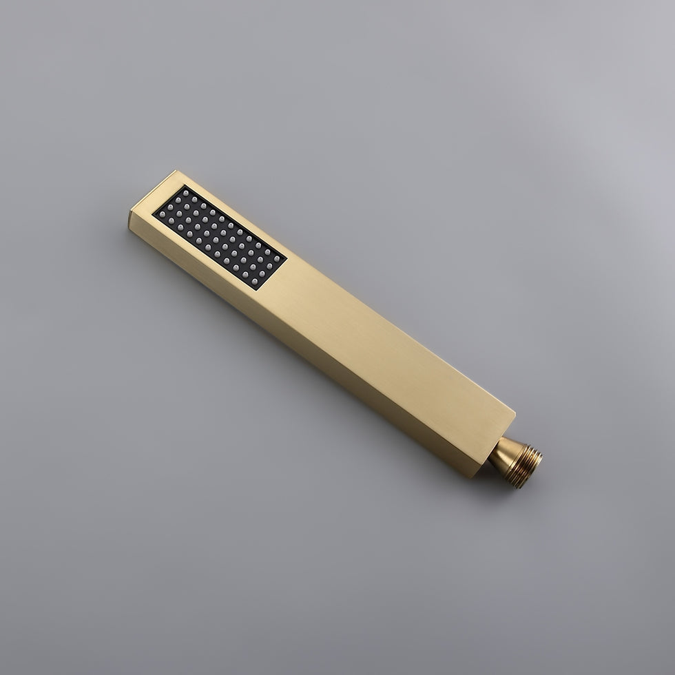 HMR - Dree Tub Filler Floor Mount Faucet with Hand Shower in Brushed Gold