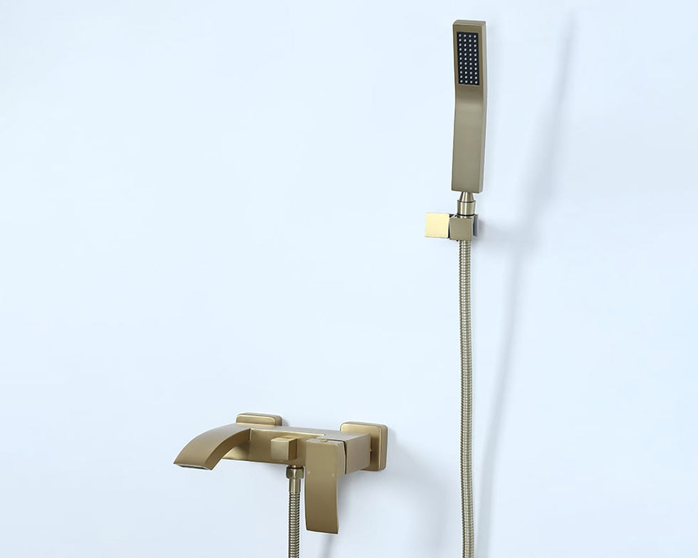 HMR - Ridge Wall-Mount Waterfall Bathtub Faucet in Brushed Gold