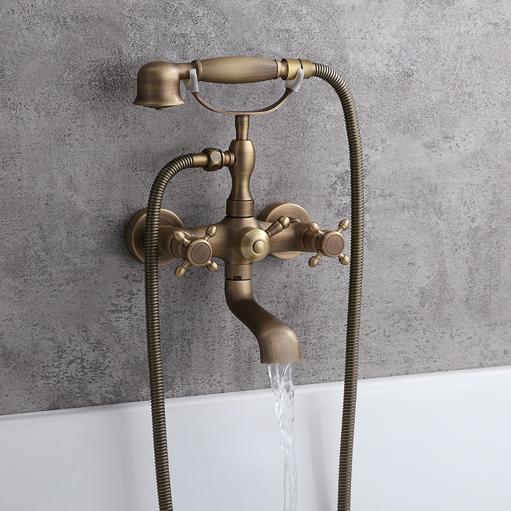 HMR - Chester Wall Mount Clawfoot Tub Filler in Brass