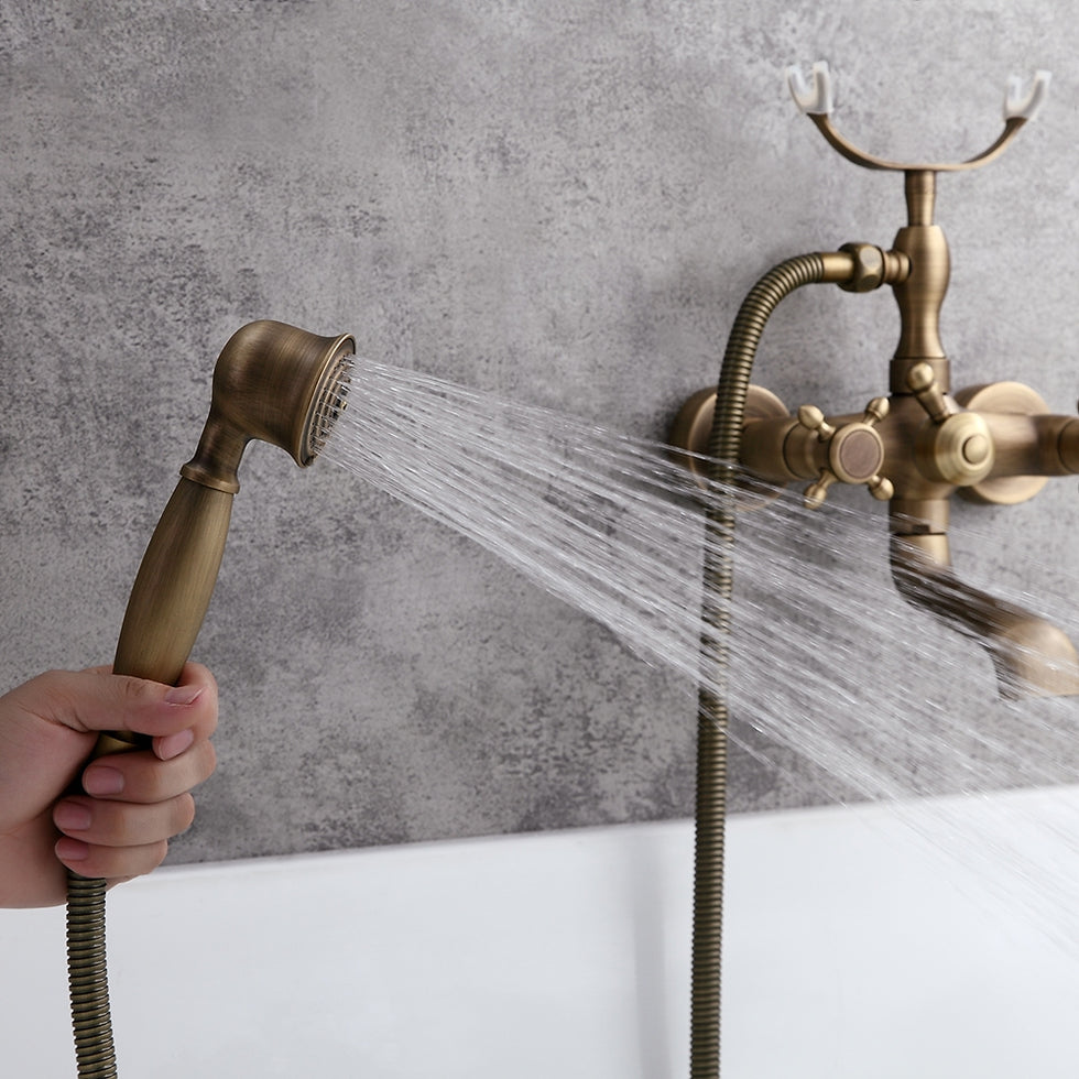 HMR - Chester Wall Mount Clawfoot Tub Filler in Brass